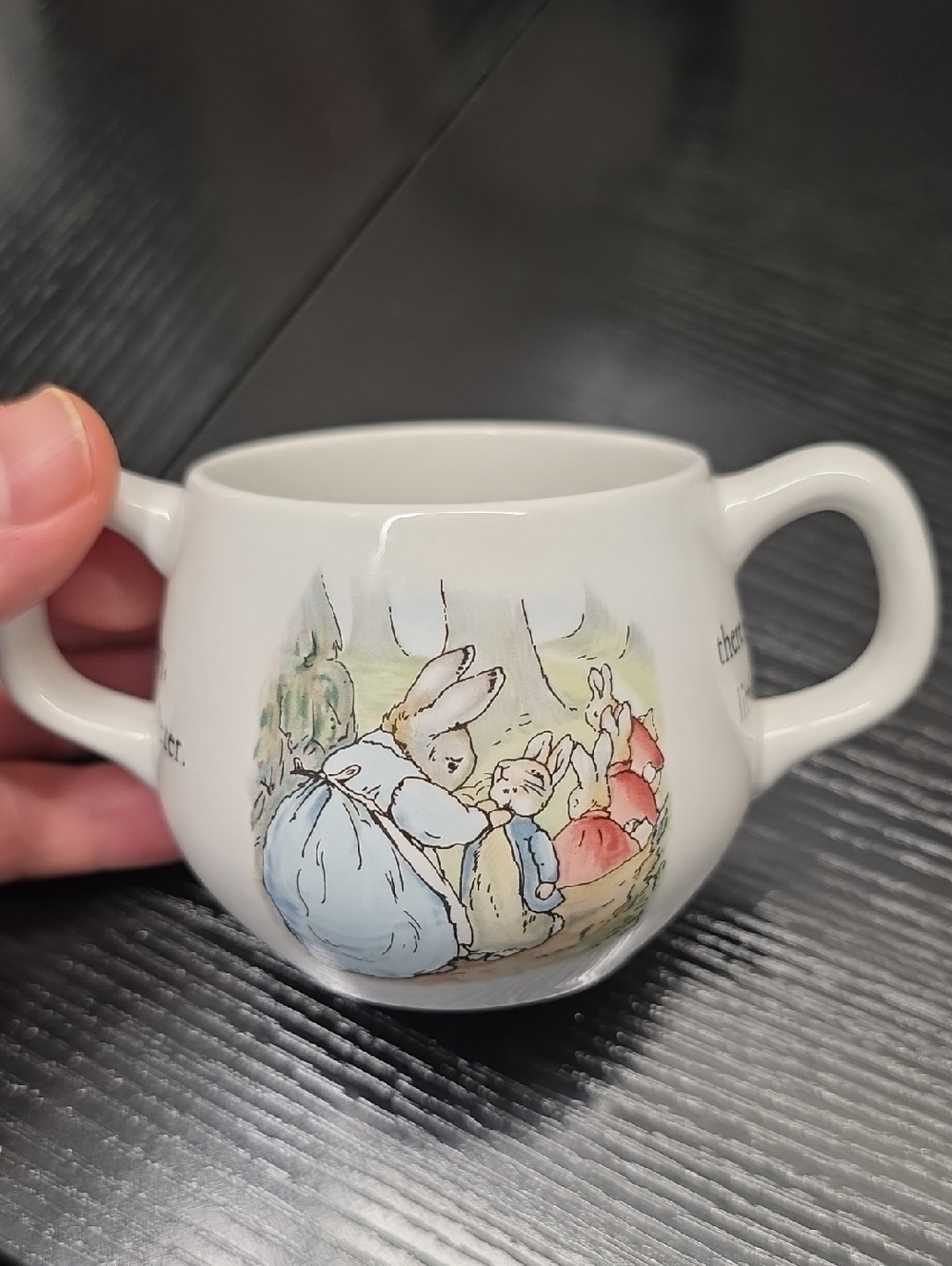 Peter Rabbit, 2 Handle Childs Cup Mug Made In England Beatrix Potter